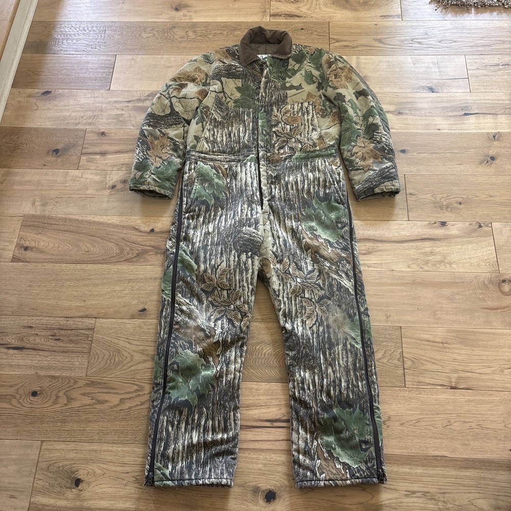 Vintage Duxbak Insulated Coveralls Men Large Reg L 42-44 Realtree Camouflage